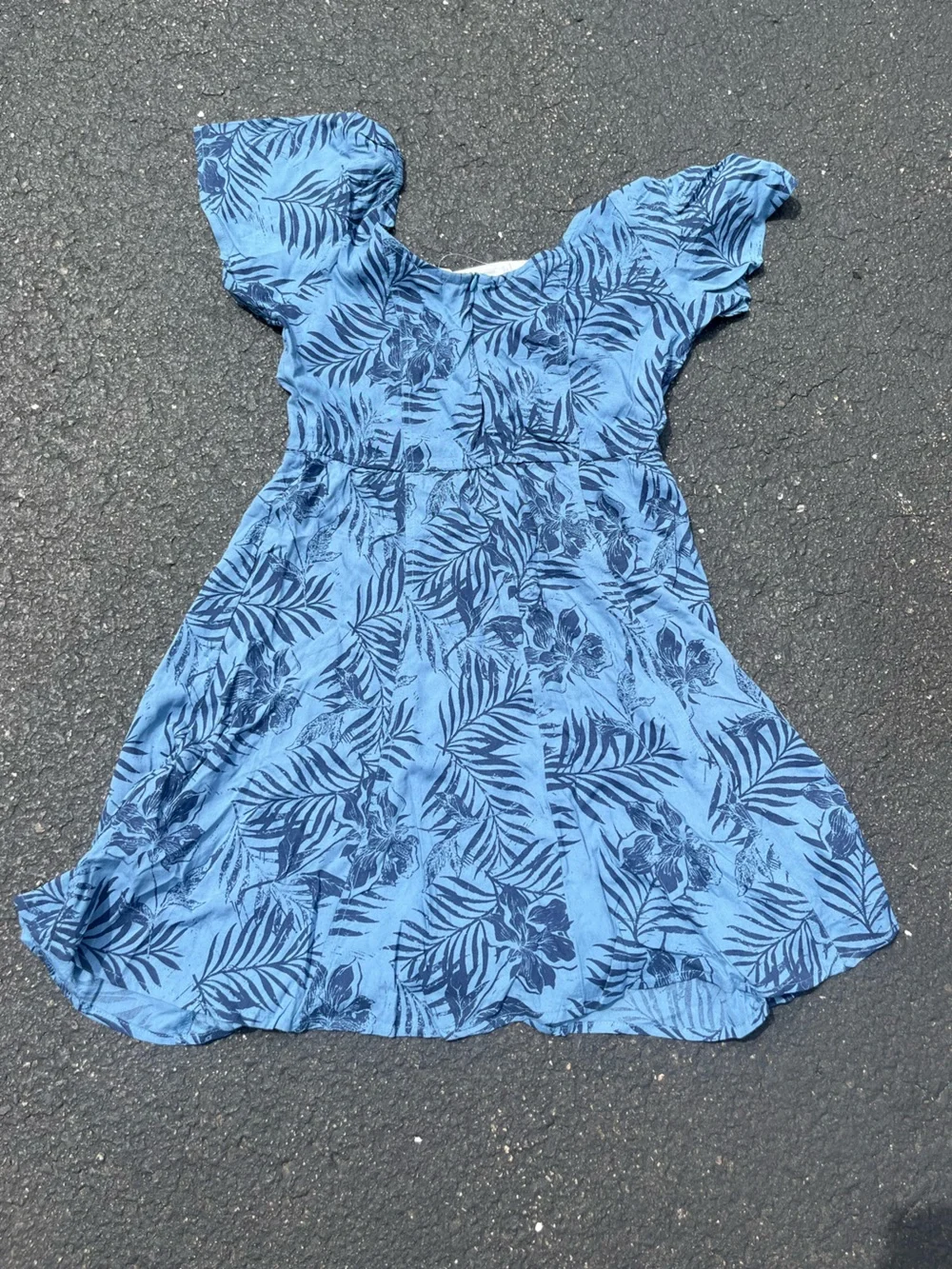 NWT Women’s Roxy Blue Floral Leaf Dress - Size Small - Picture 7 of 10